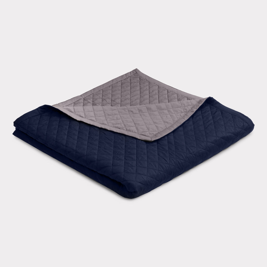 Bambus Sengetæppe Navy Koksgrå 260x260
