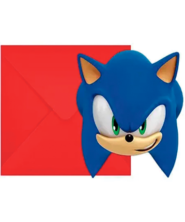 Sonic Invitationskort Kuverter - 6 Stk