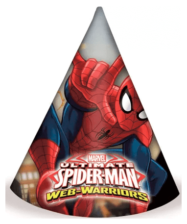 Spiderman Fødselsdagshatte - 6 Stk
