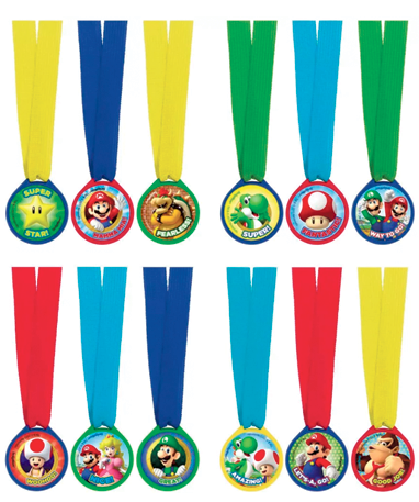 Super Mario Medaljer - 12 Stk