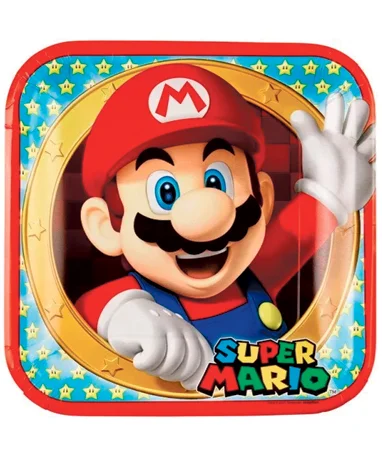 Super Mario Paptallerkner - 8 Stk