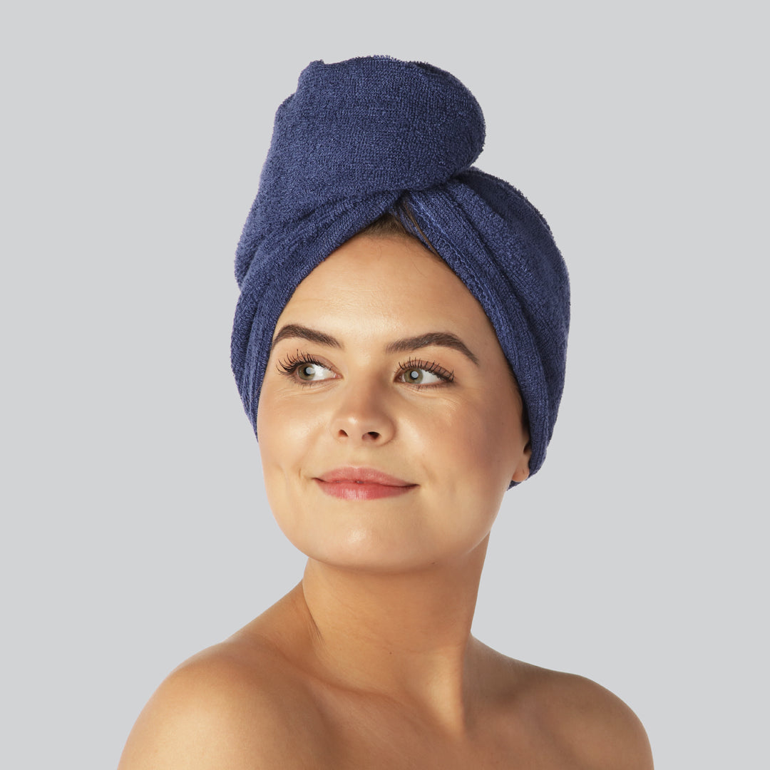 Bambus Hårturban I Navy