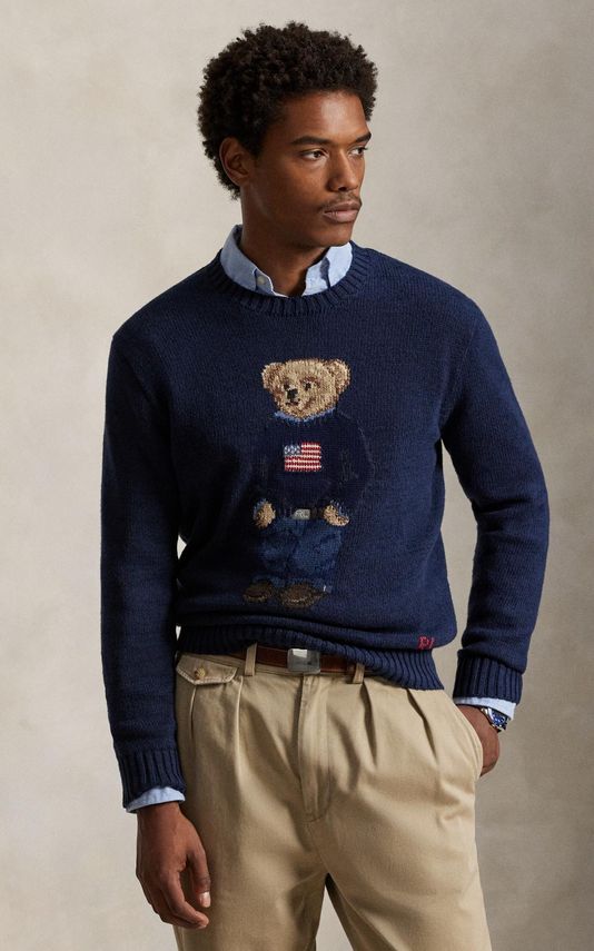 Lscrflagbear-long Sleeve-pullover