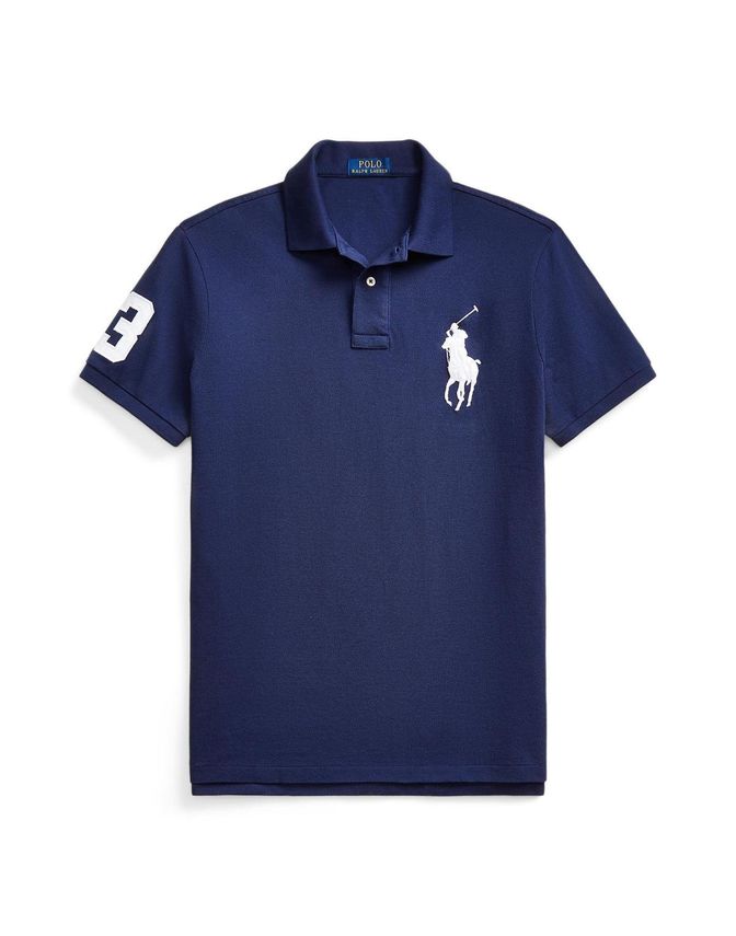 Custom Slim Fit Big Pony Mesh Polo Shirt