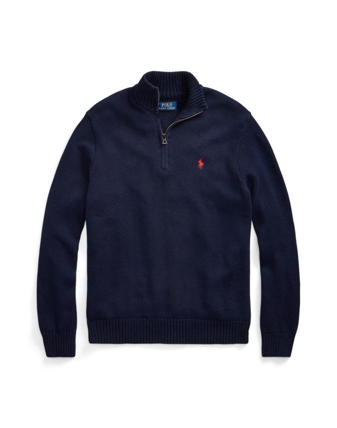 Cotton Quarter-zip Sweater