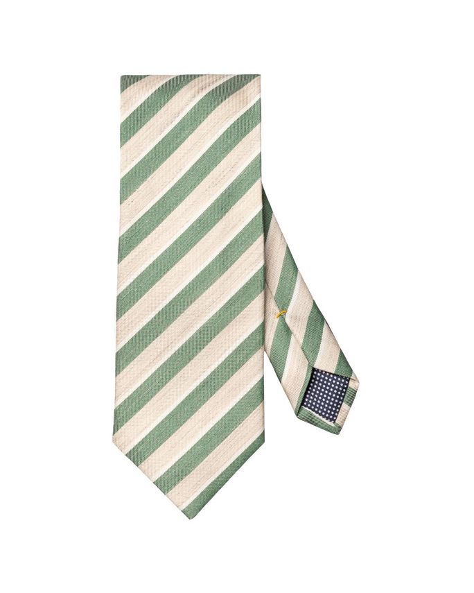 Striped Woven Linen Silk Tie