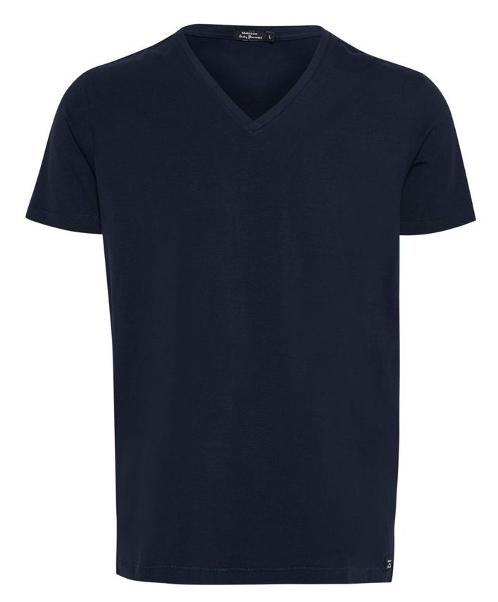 Madelink V-udskåret T-shirt i blød bomuldsstretch