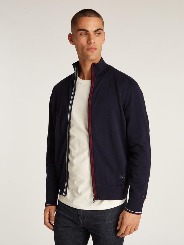 Rwb Tipped  Cotton Zip Through