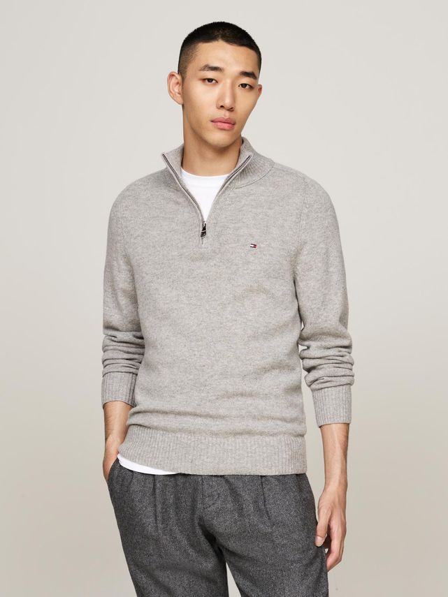 Lambswool Zip Mock