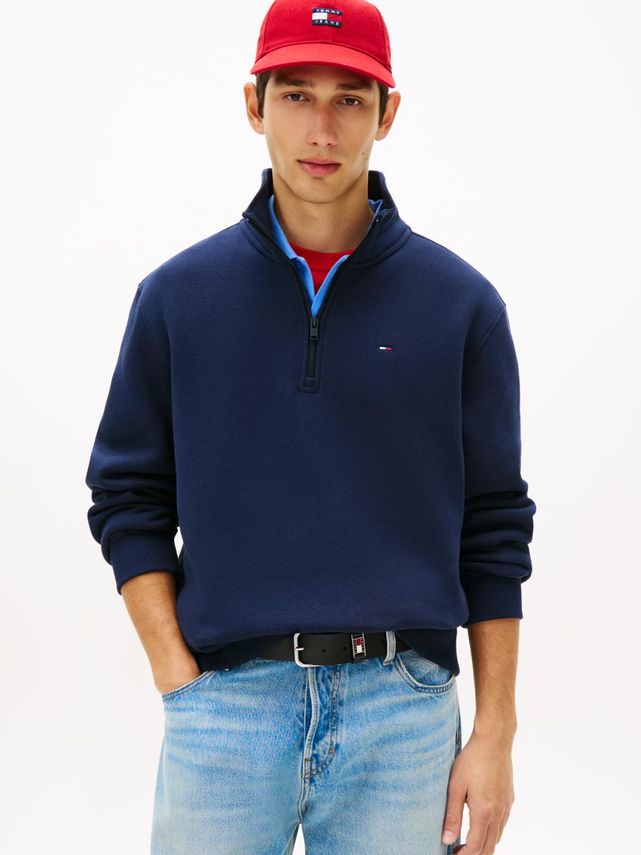 Tjm Reg Fleece 1 4zip Mock Neck