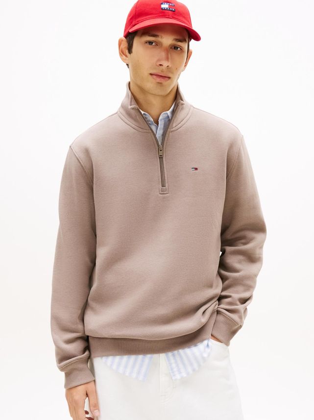 Tjm Reg Fleece 1 4zip Mock Neck