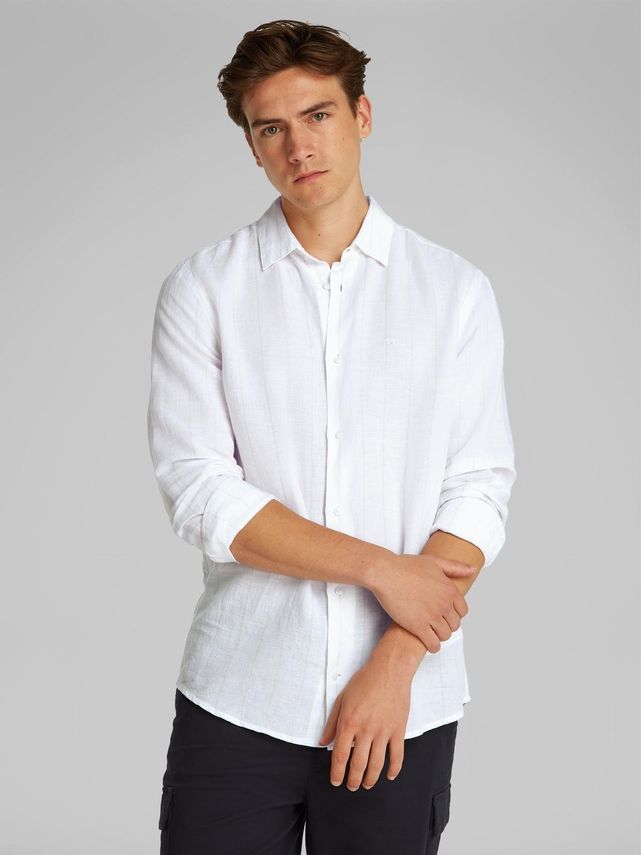 Linen Cotton Stripe L S Shirt