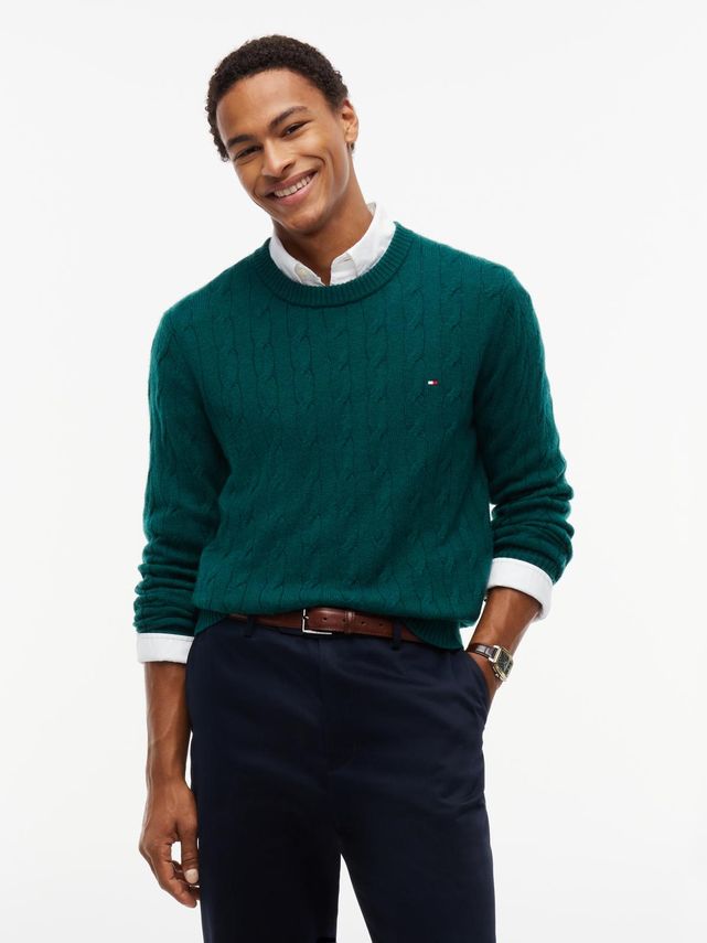 Lambswool Blend Cable Crew