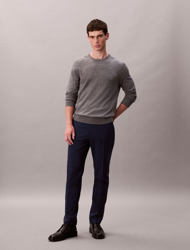 Italian Wool Blend Slim Trouser