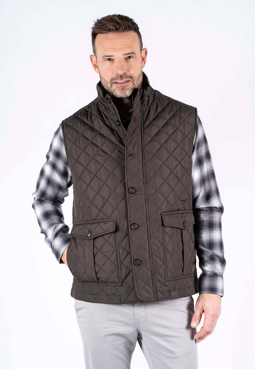 Pre End - Harald Quiltet Vest I Brun