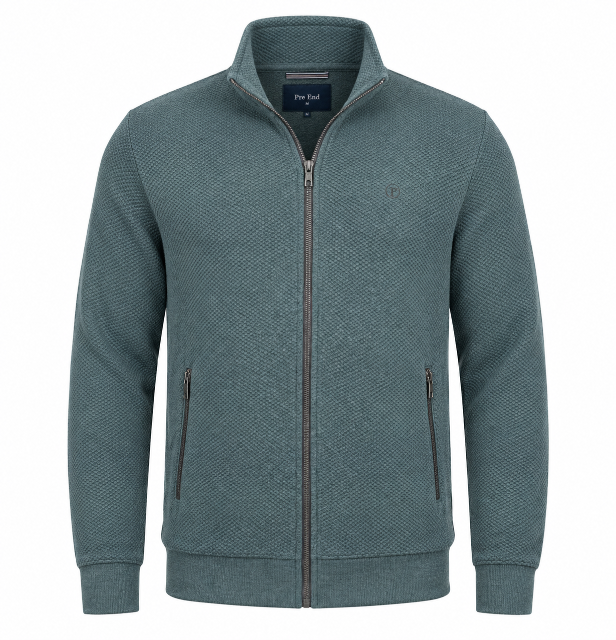 Pre End - Alf Sweat Cardigan I Blå Grøn