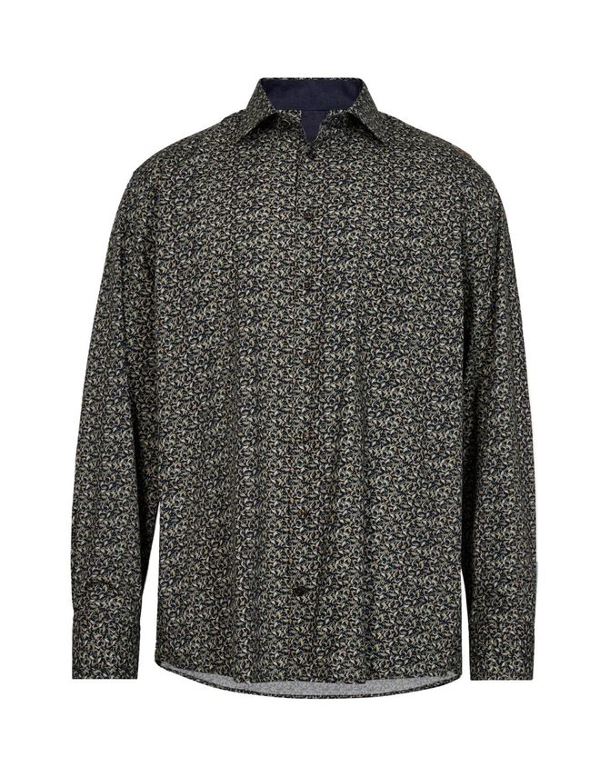 Black Blue Shirt L S Reg Fit