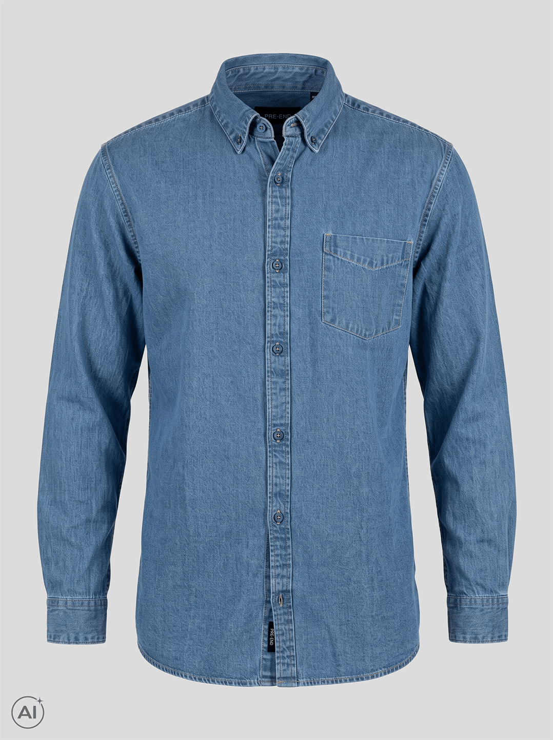 Pre End - Denni Denim Skjorte I Lys Blå