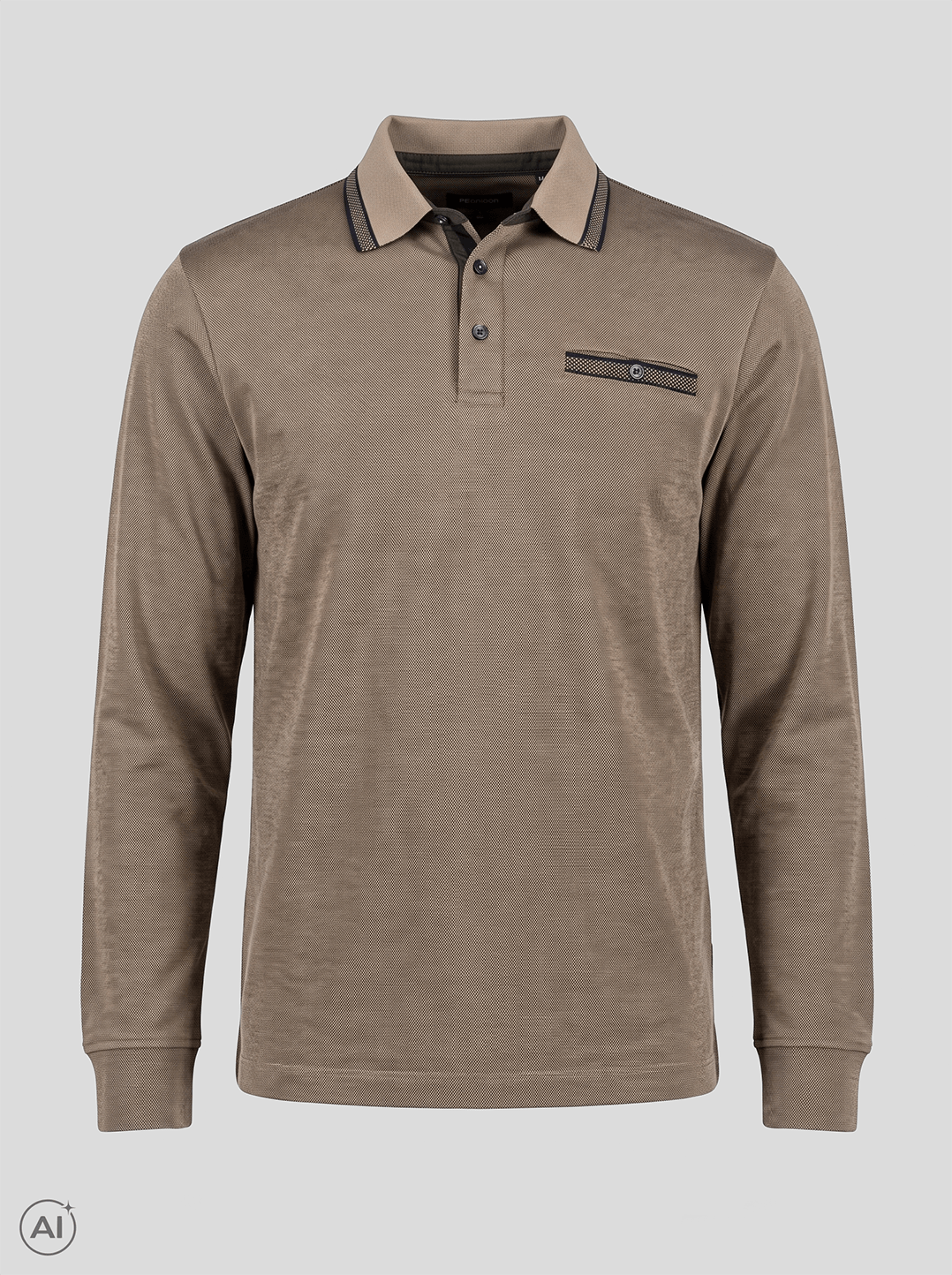 Pre End - Origon Langærmet Polo I Sand Plussize