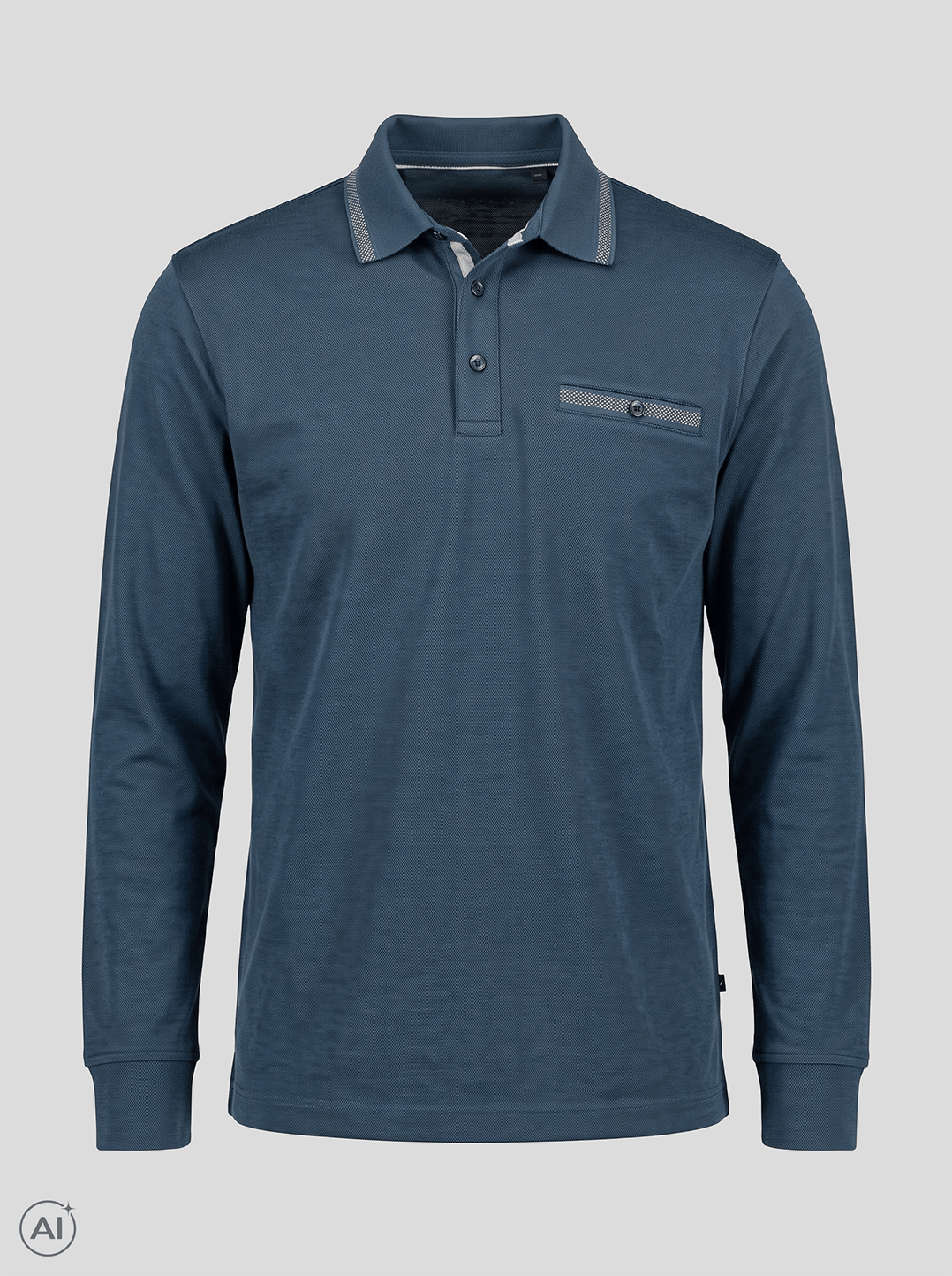 Pre End - Origon Langærmet Polo I Navy Plussize