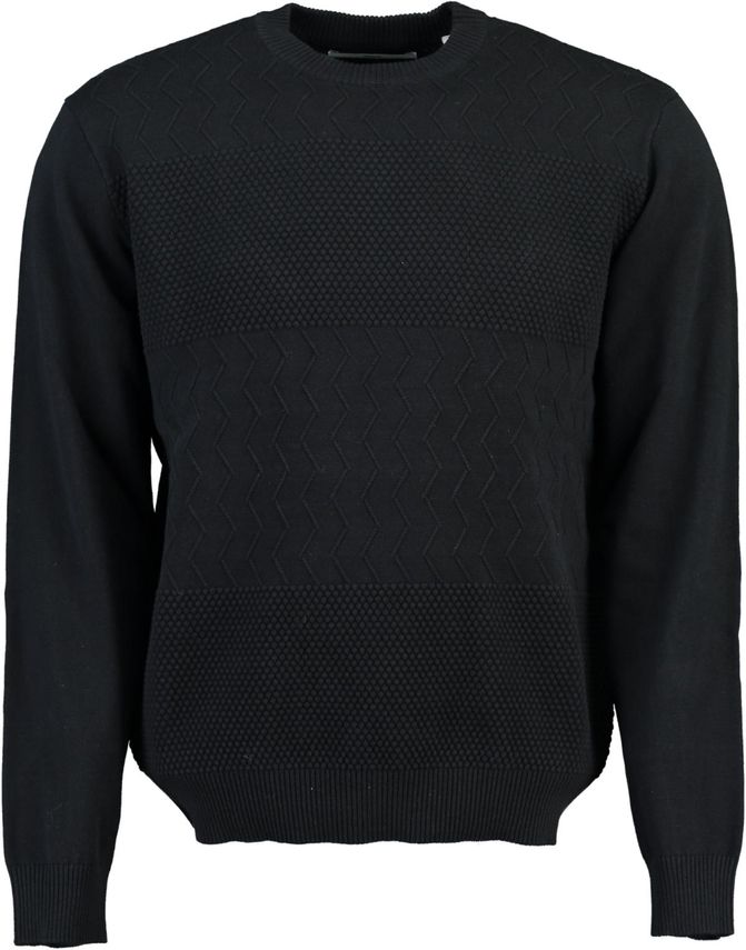 Black Blue O-neck Regular Fit
