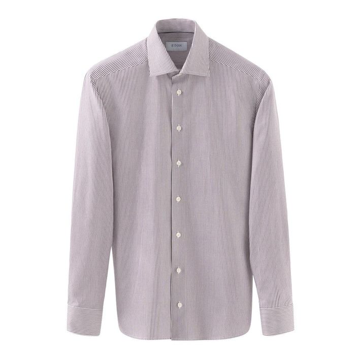 Stribet Signature Twill Skjorte - Elegant Business Casual