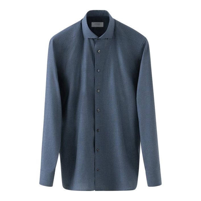 Rynkefri Flannel Skjorte med Houndstooth Mønster