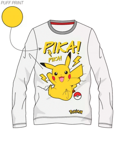 Pokemon Hvid T-shirt Til Børn  6-12 år