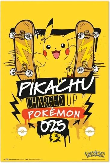 Pikachu Charged Up Plakat- 61x91cm