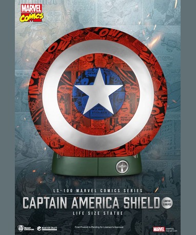 Marvel Captain America Skjold Statue I Fuld Størrelse 64 Cm