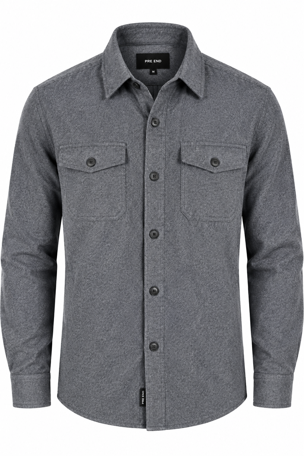 Pre End - Noland Overshirt Med Foer I Grå