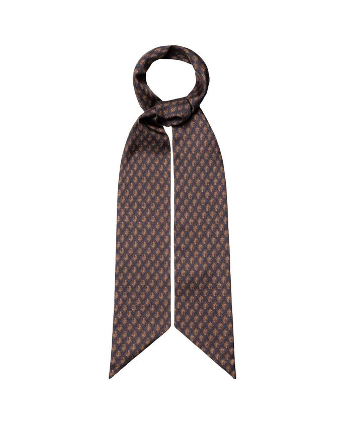 Printed Twill Dyed Silk Tie Scarf