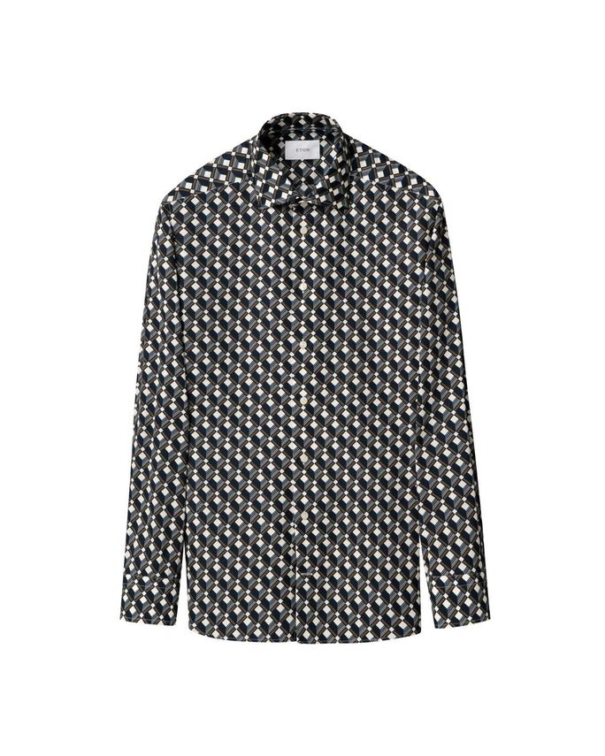 Geometric Print Cotton Tencel Lyocell Shirt