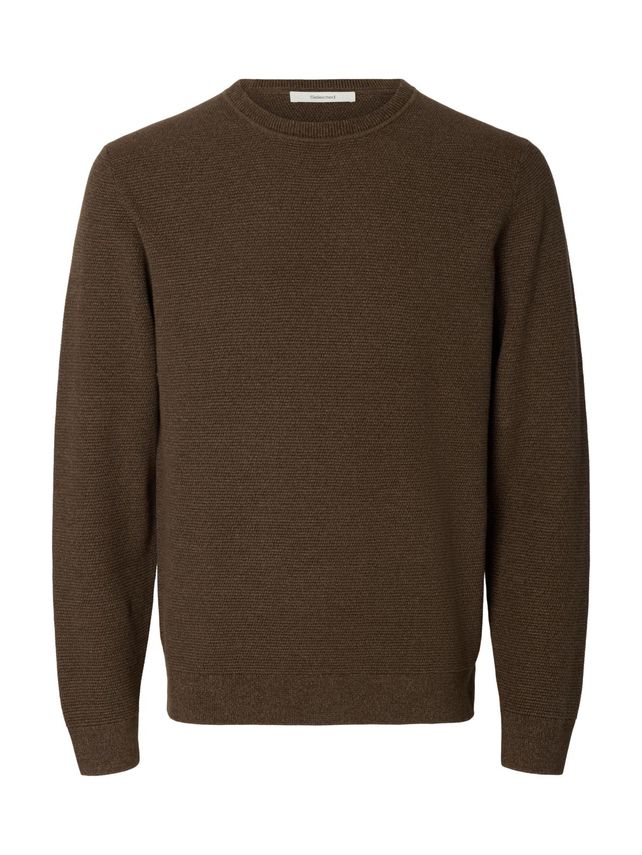 Slhross Ls Knit Structure Crew Neck
