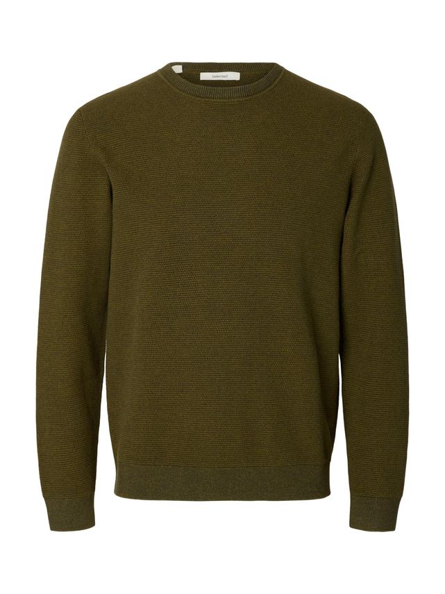 Slhross Ls Knit Structure Crew Neck