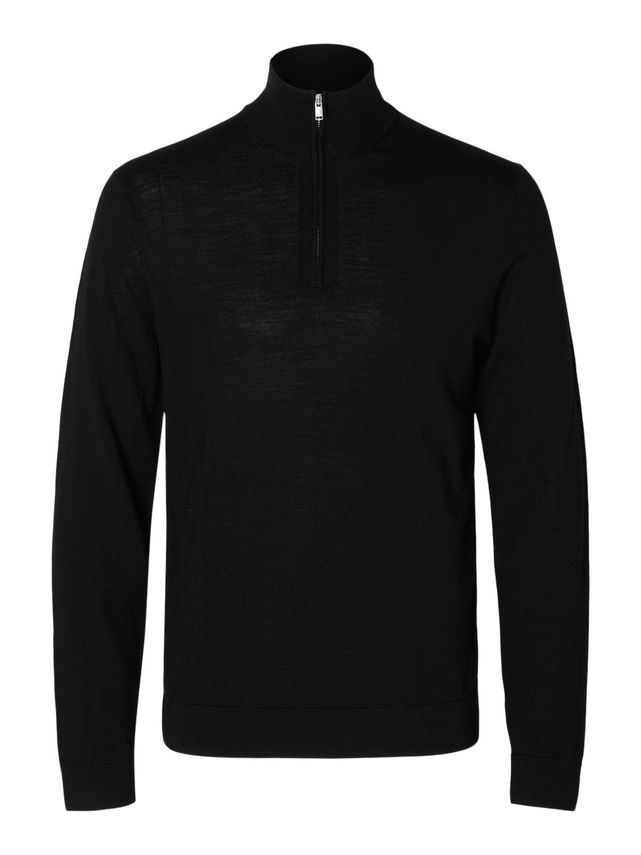 Slhtray Ls Knit Merino Half Zip Noo