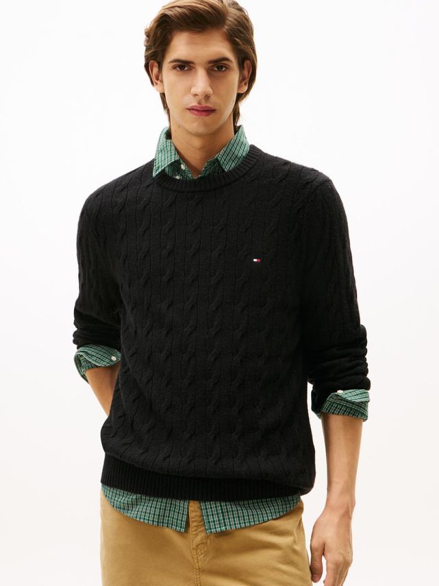 Lambswool Blend Cable Crew