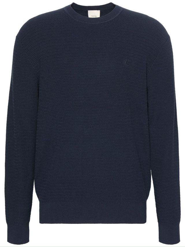 Ls Texture Cttn Crewnk Sweater 1