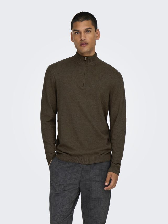 Onsloui Reg 12 Mel Half Zip Knit No