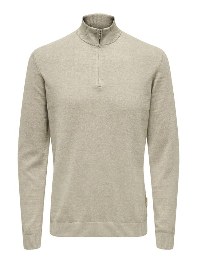 Onsloui Reg 12 Mel Half Zip Knit No