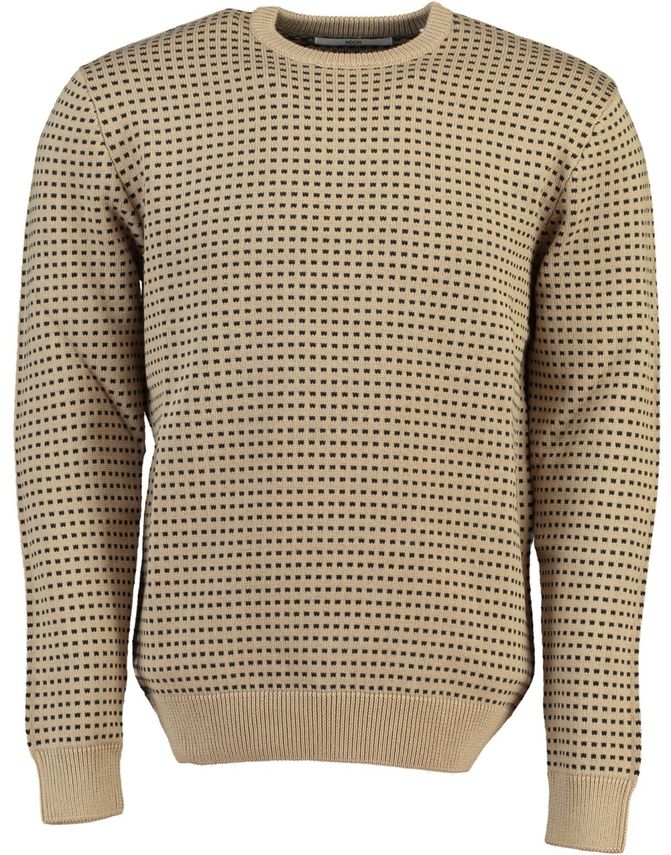 Black Blue O-neck Knit Reg Fit