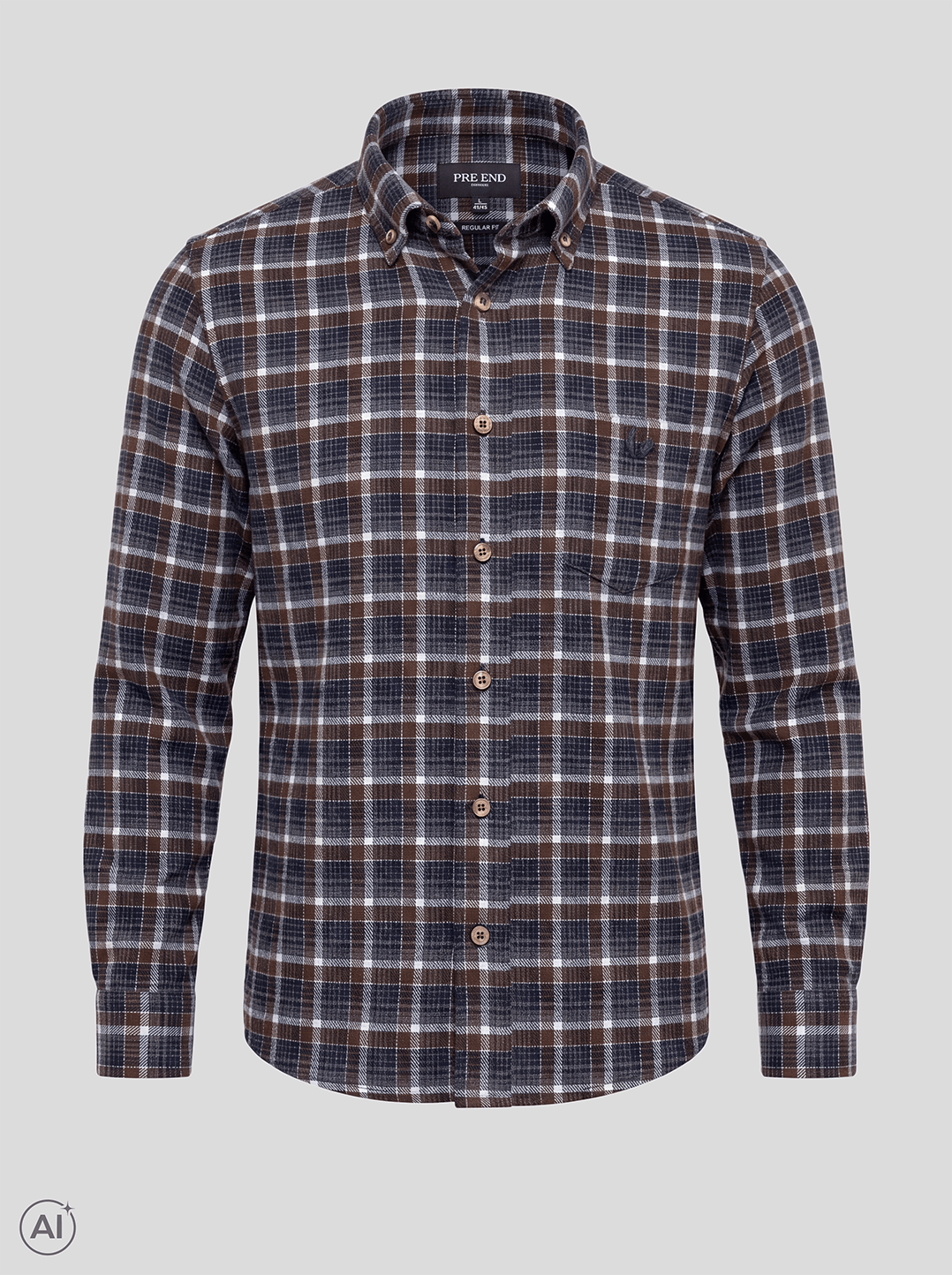 Pre End - Farmer Skjorte I Brun Navy Tern