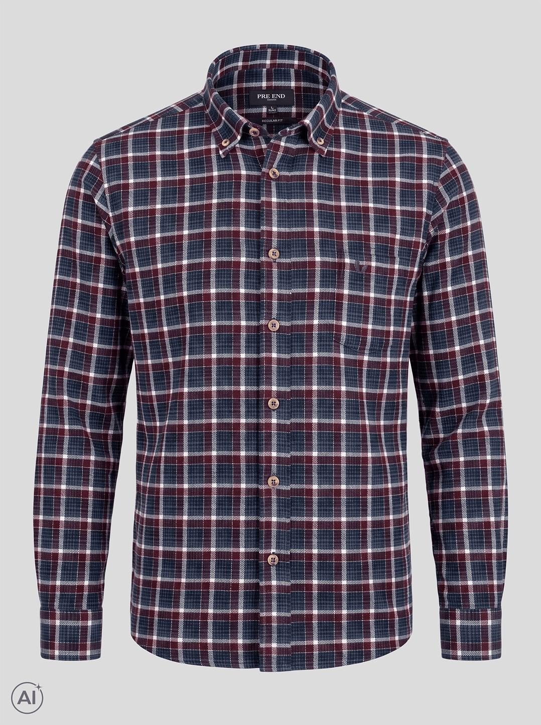 Pre End - Farmer Skjorte I Rød Navy Tern