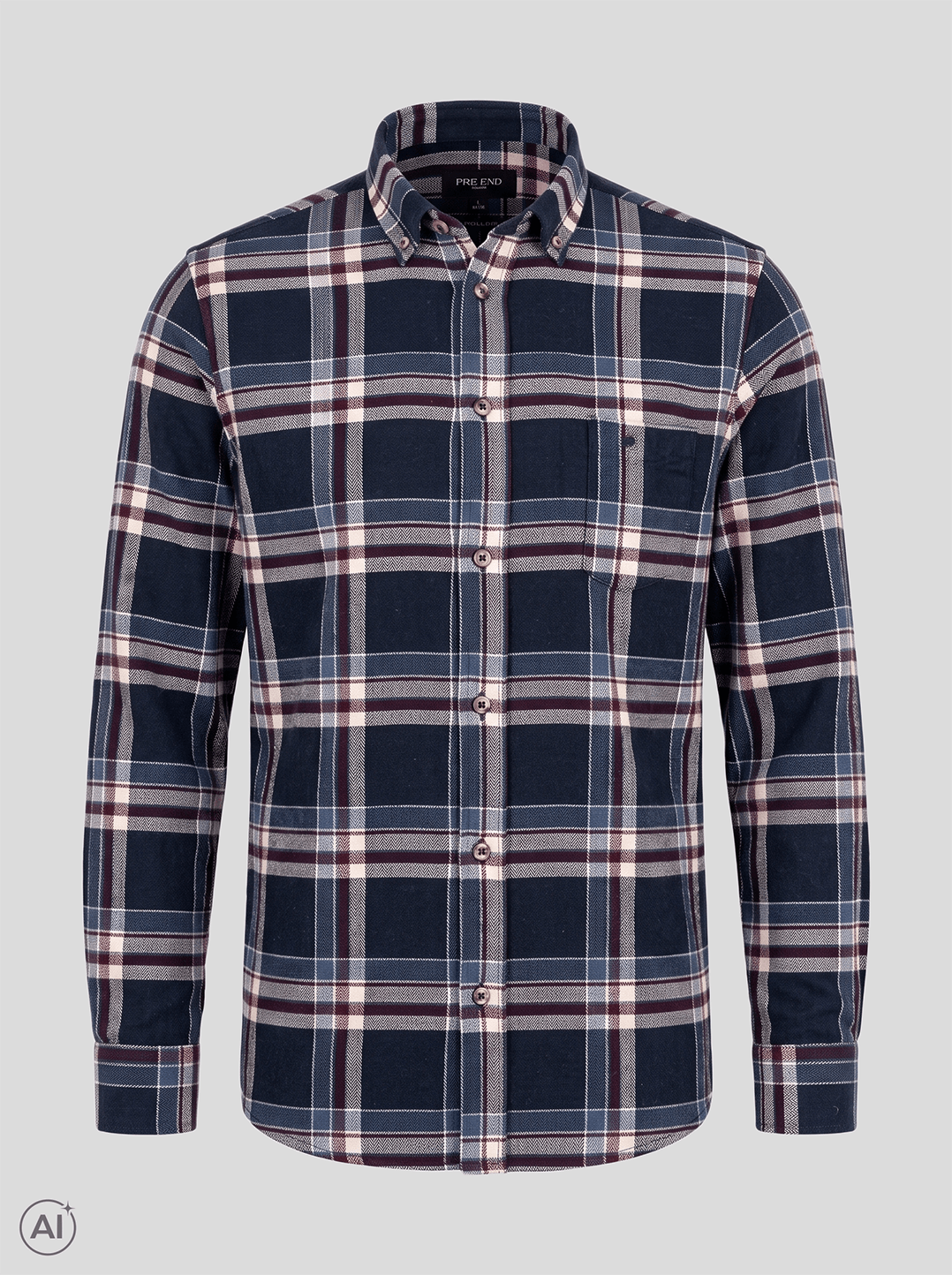 Pre End - Farmer Skjorte I Hvid Navy Tern