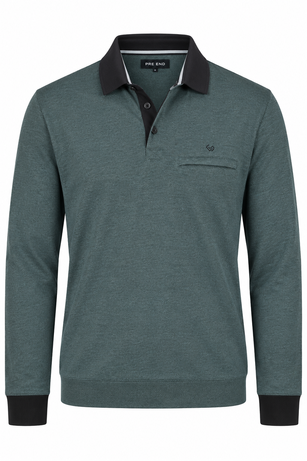 Pre End - Rai Sweat Polo  Langærmet I Blå Grøn
