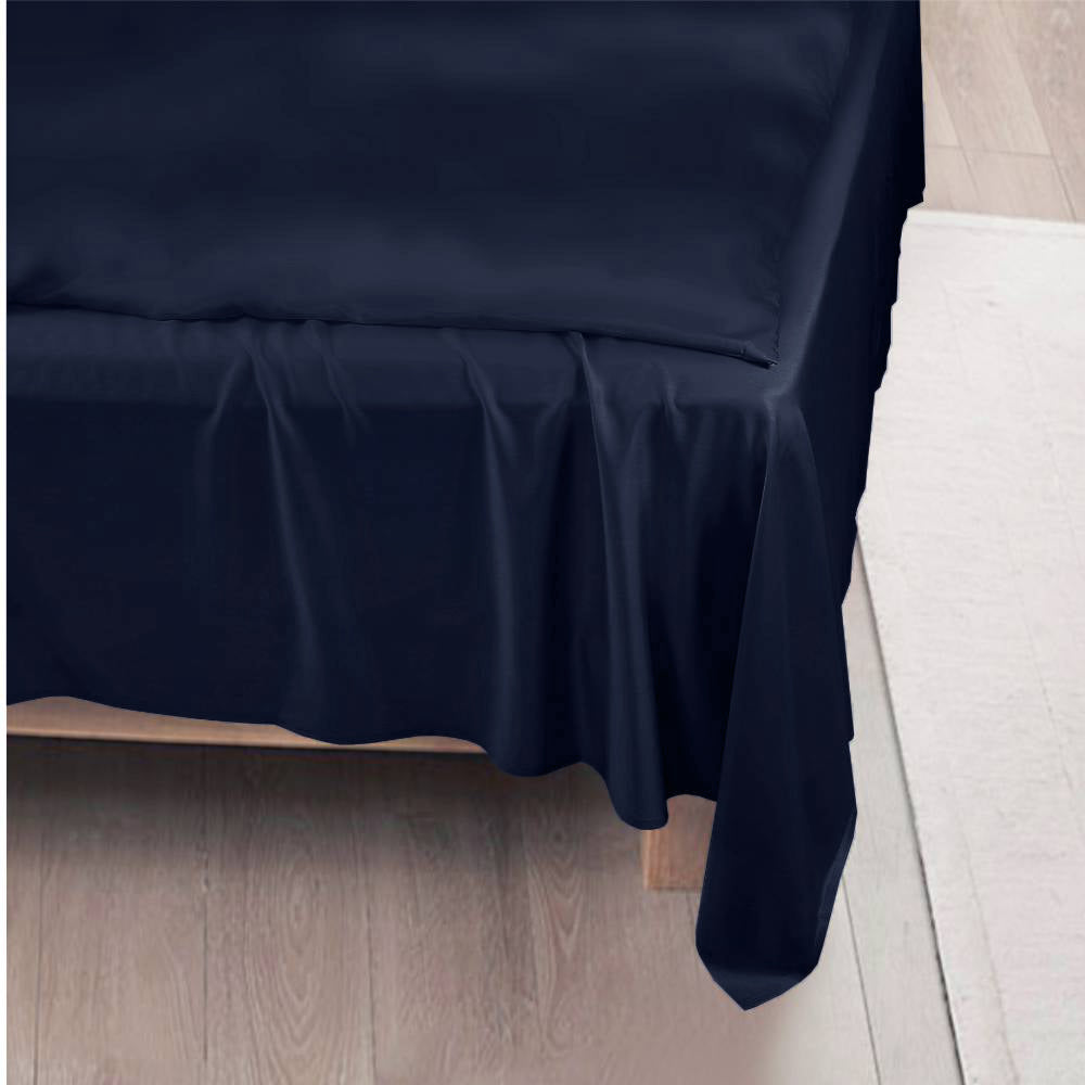Bambus Fladlagen Navy Blå 150x260