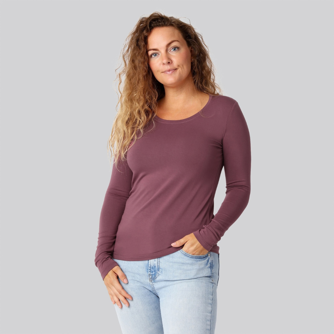 Bambus Langærmet T-shirt Rose Damer