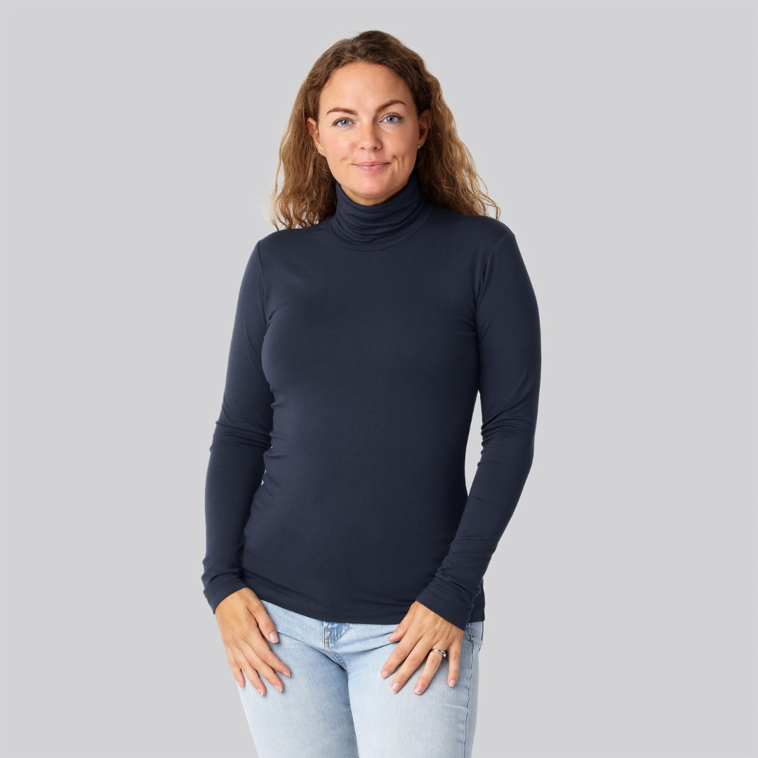 Bambus Rullekrave Navy Damer