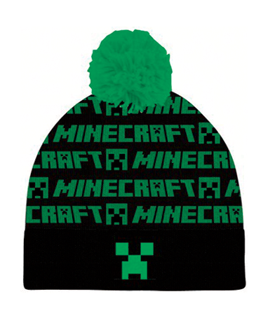 Minecraft Creeper Hue Sort Grøn Str 54