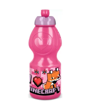 Minecraft Lyserød Drikkedunk - 400ml